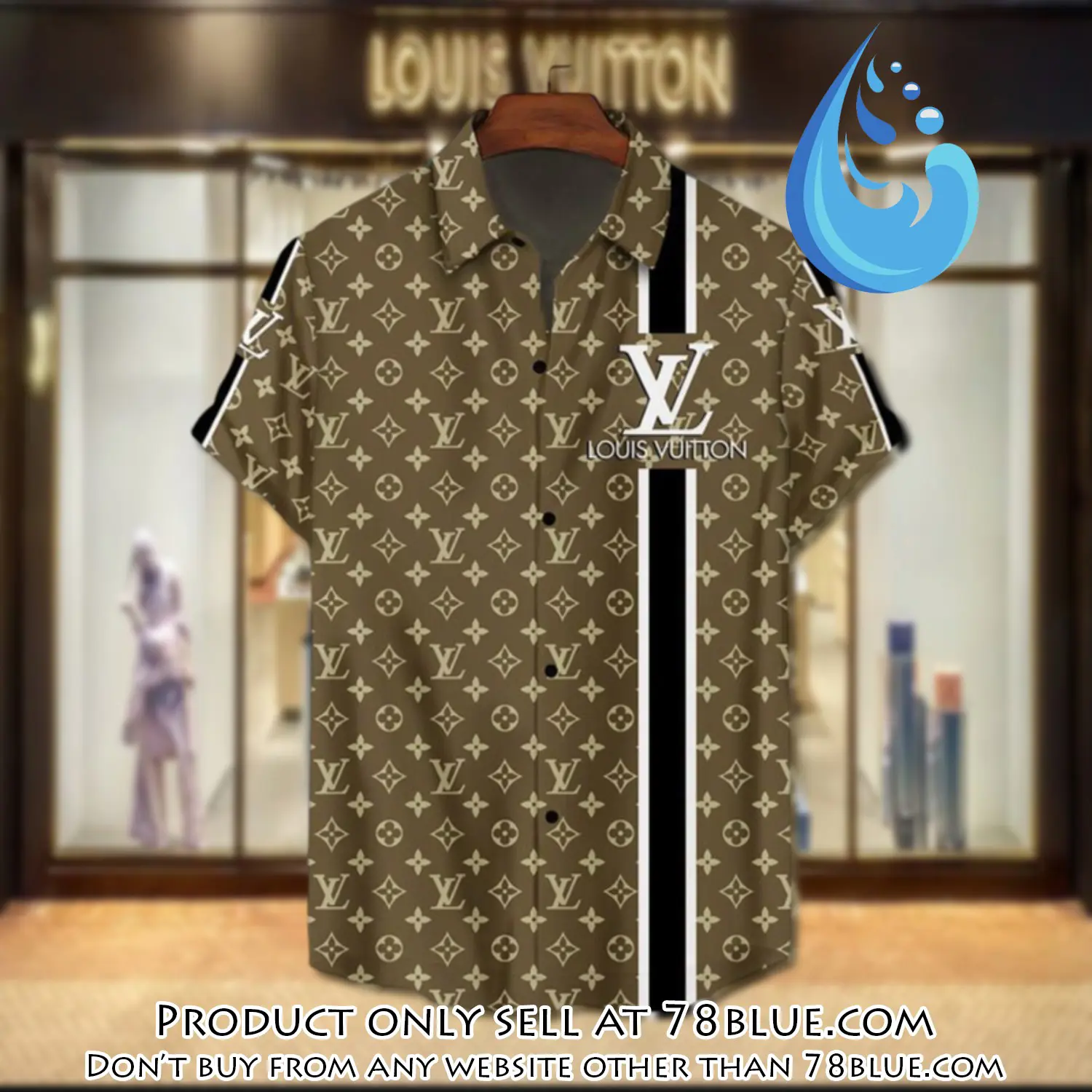 Lv louis vuitton luxury hawaiian shirt & short set lhs1196 78b0014455